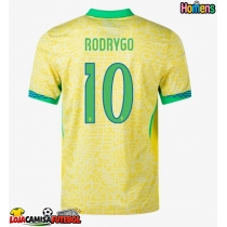 Camisa de Futebol Brasil Rodrygo Goes #10 Equipamento Principal Copa America 2024 Manga Curta